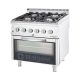 Stalgast - Professional gas stove 4 égős 800x700x850 mm 24 kW légkeveréses sütővel - 9715310