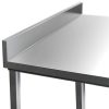 MSS - Rm Stainless steel table alsó polccal hátsó felhajtással 1200x600x850 mm összeszerelhető VT126SLB