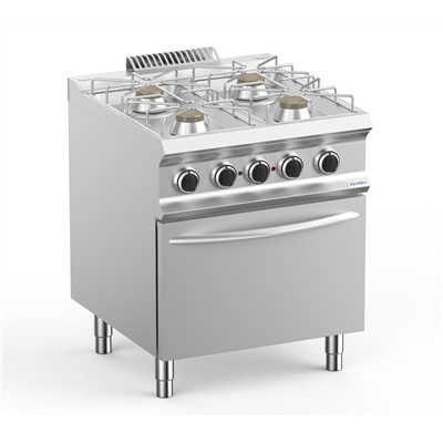 Dexion - Professional gas stove 4 égős 400V-os elektromos sütővel 700x730x850 mm szabadonálló (LXFB77FEXS)